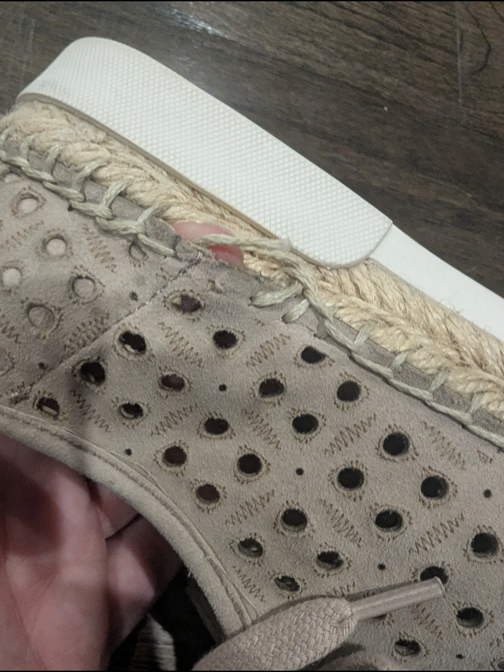 Vince Camuto Perforated Lace-Up Sneakers - Beige